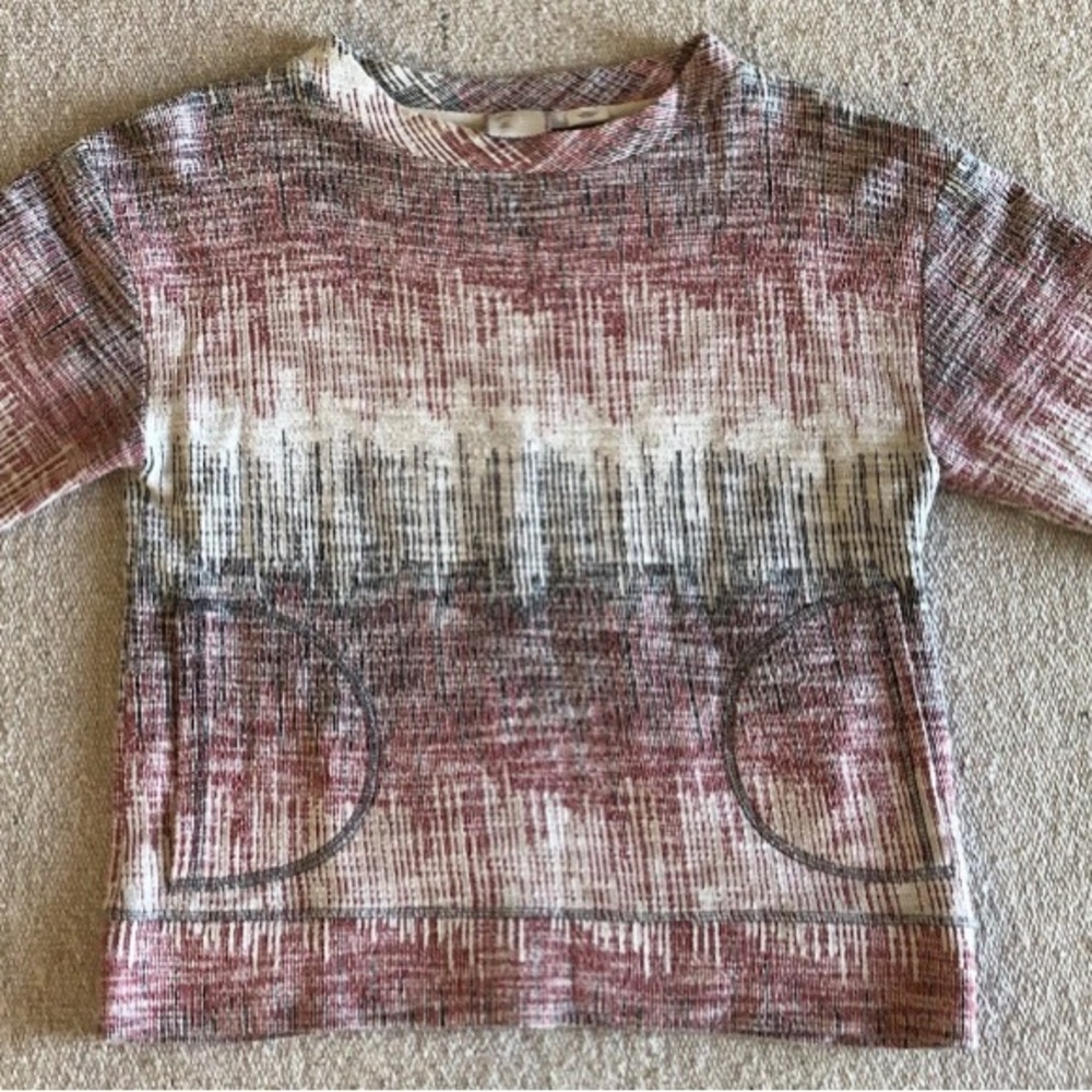 ANTHROPOLOGIE 3/4 Sleeve Cotton/Viscose Blend Tunic , Multicolor, Size S